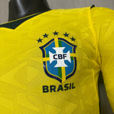 Brazil 2026 Home Player Version Long-Sleeve Jersey [Slim Fit]